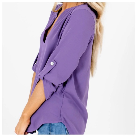 64 Boho Beautiful V Neck Chiffon Style 3/4 Sleeve Blouse - Picture 3 of 7